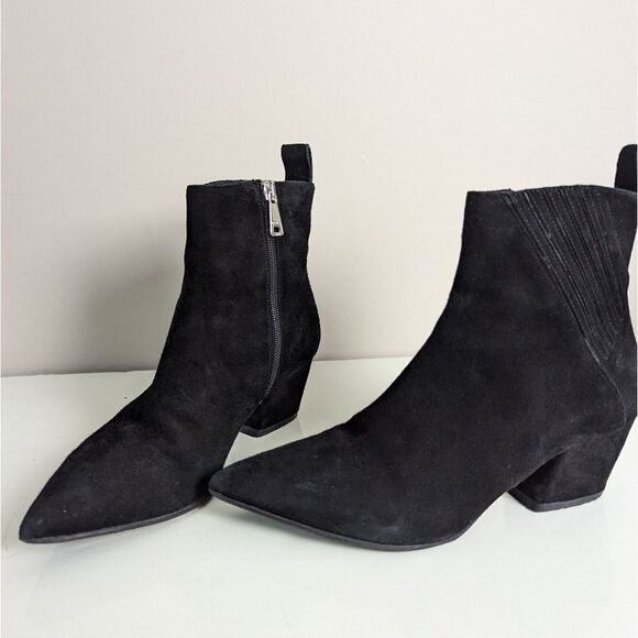 Ma & Lo Suede Chelsea Booties Women’s Pointed Toe Italian Made Sz 36 - Picture 4 of 12